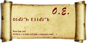 Oláh Ellák névjegykártya